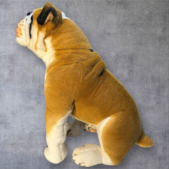Large English Bulldog Boxer Mastiff Stuffed Animal Realistic Look‎ 18" Plush - Picture 3 of 8